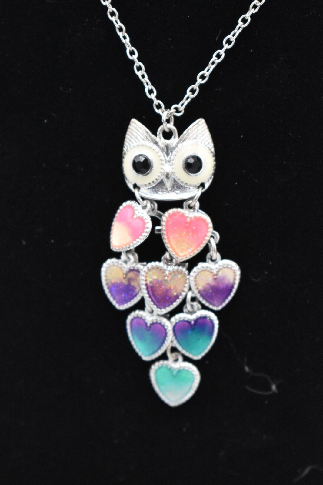 Vintage Owl Pendant Necklace - Silver Pretty Retro Bird Lover Ladies Necklace