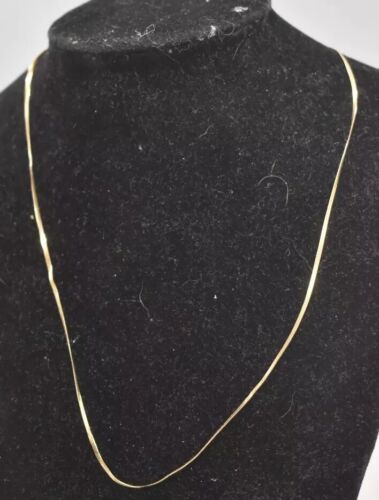 Vintage 9ct Yellow Gold Herringbone Necklace Chain 46cm - Hallmarked