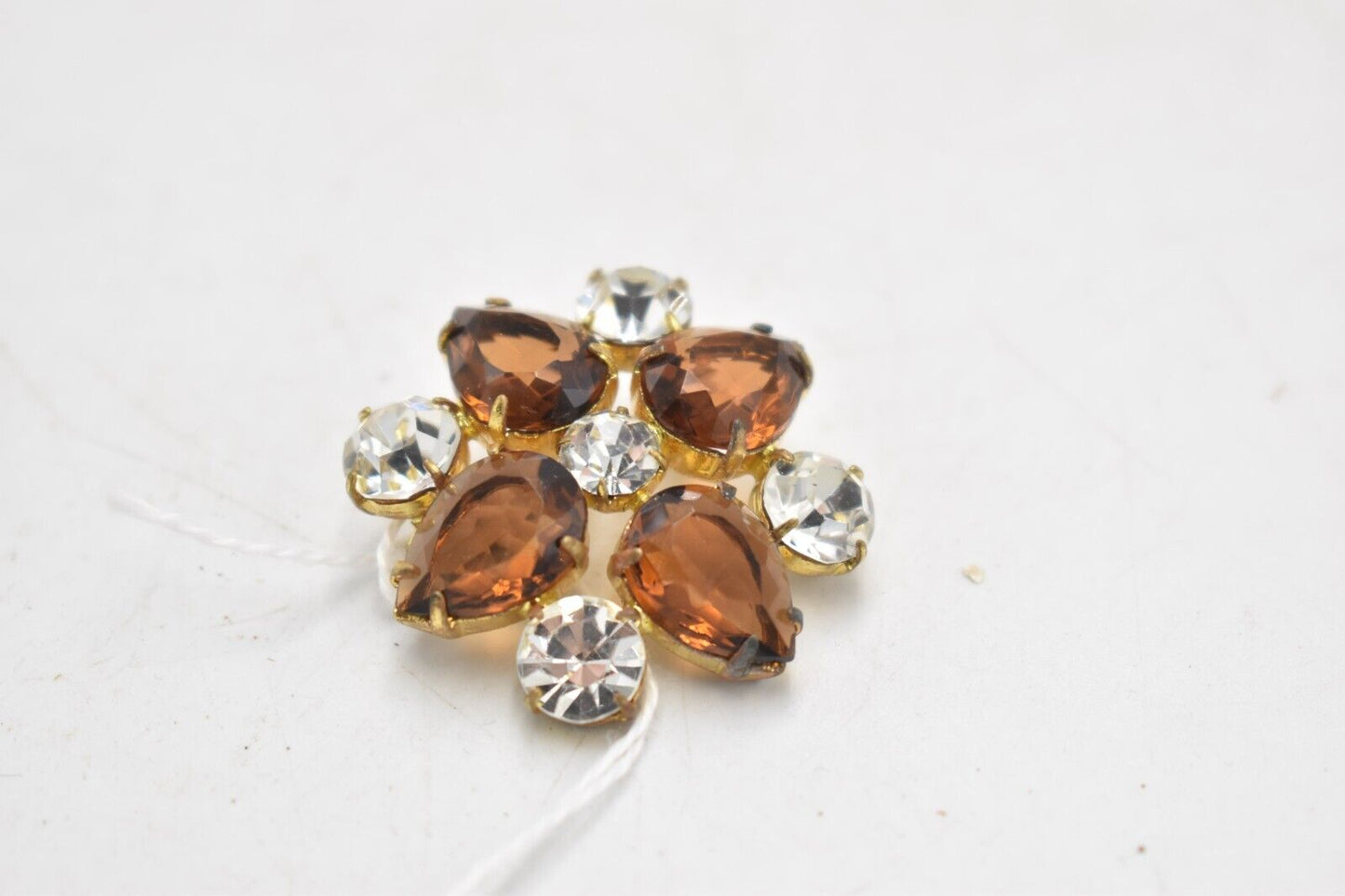 Vintage Smokey Quartz and Glass Brooch – Ladies Costume Jewellery