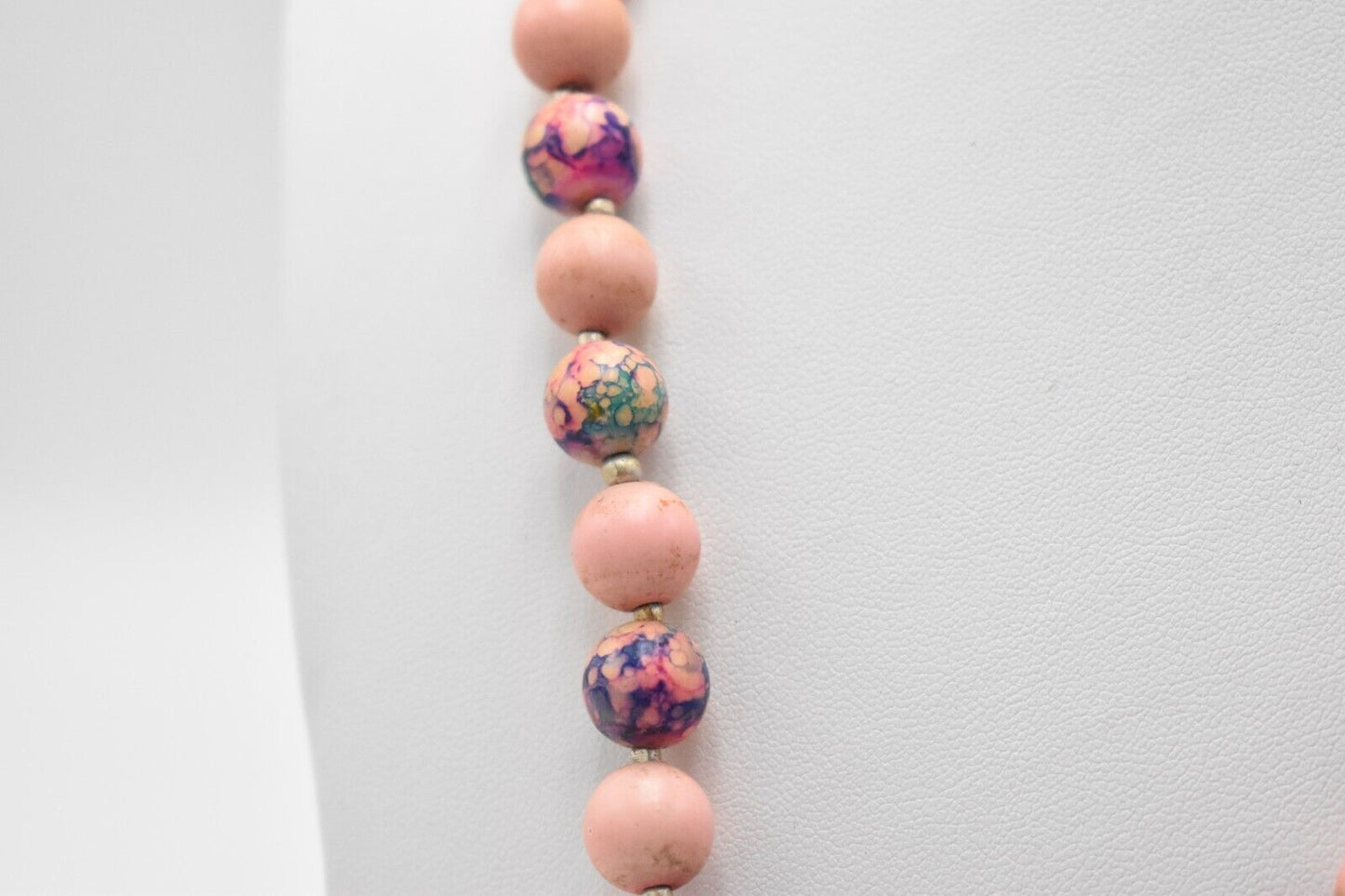 Vintage Pink Beaded Necklace - Costume Jewellery for Ladies