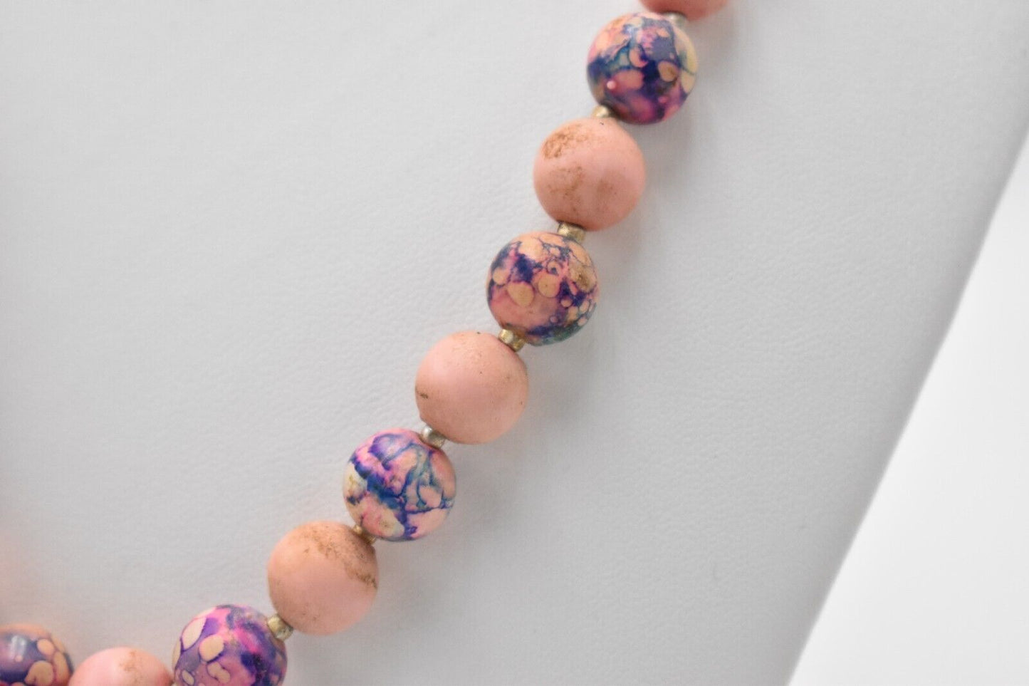 Vintage Pink Beaded Necklace - Costume Jewellery for Ladies